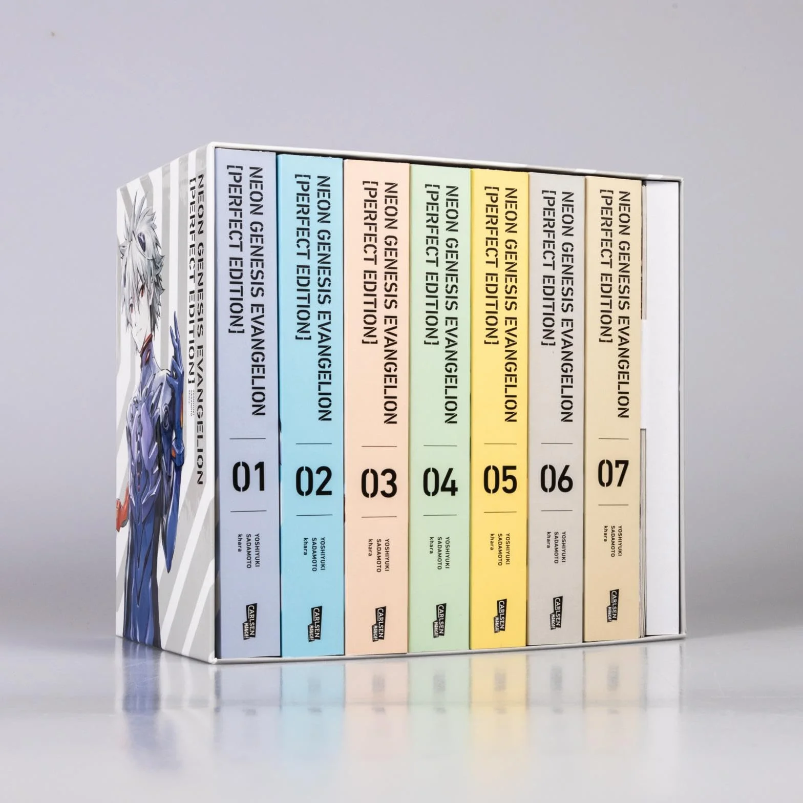 Neon Genesis Evangelion – Perfect Edition, Bände 1-7 im Sammelschuber mit Extras: Neue Edition in 7 Sammelbänden des Mecha-Klassikers