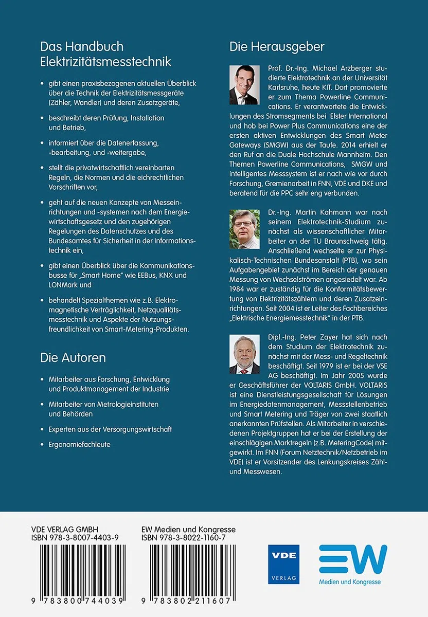 Handbuch Elektrizitätsmesstechnik: Vorschriften · Gerätetechnik · Prüftechnik · Systeme