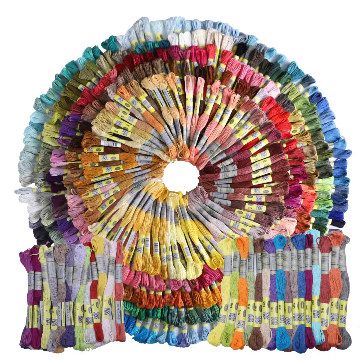 Stickgarn-Set, 505 Farben, langfaserige Baumwolle, 8 Meter pro Knäuel, ideal zum Nähen, Basteln und Quilten